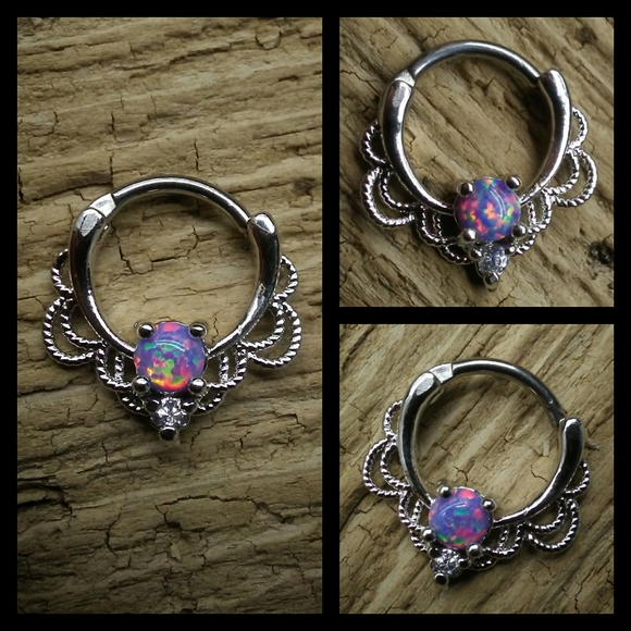 Jewelry - 🌙💜Opal & CZ Septum Clicker